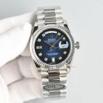 Clean Factory Rolex Day-Date 3255 Blue Face Watch 36mm